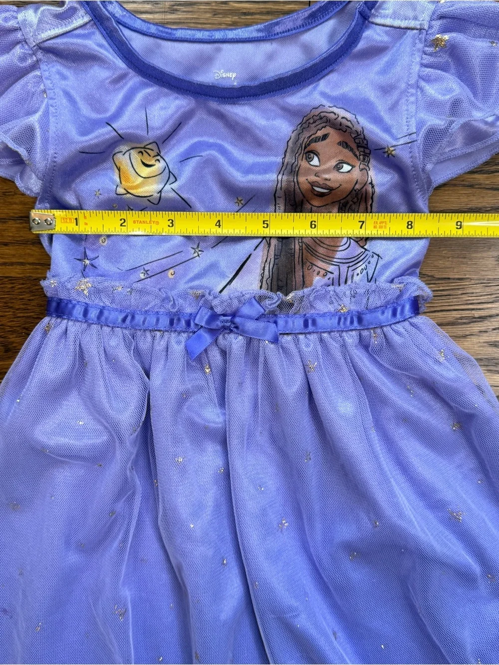 Disney Wish Girls Asha & Wishing Star Purple Princess Tulle Dress Star Print 3T - Picture 9 of 12